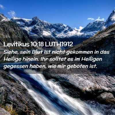 Picture 02 - Levitikus 10:18 LUTH1912 - Siehe, sein Blut ist nicht gekommen in das - Bible Verse Picture