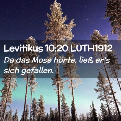 Picture 02 - Levitikus 10:20 LUTH1912 - Da das Mose hörte, ließ er's sich - Bible Verse Picture