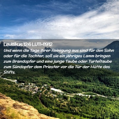 Picture 02 - Levitikus 12:6 LUTH1912 - Und wenn die Tage ihrer Reinigung aus sind für - Bible Verse Picture