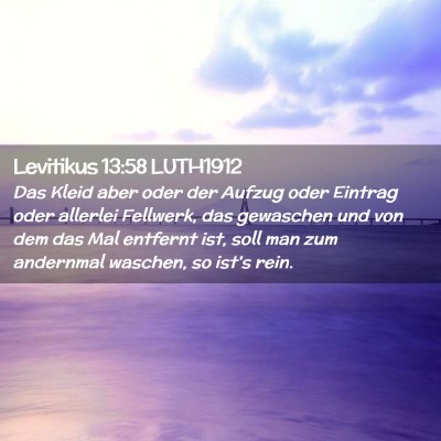 Picture 02 - Levitikus 13:58 LUTH1912 - Das Kleid aber oder der Aufzug oder Eintrag oder - Bible Verse Picture
