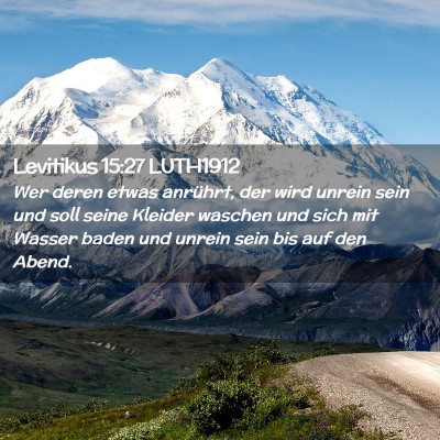 Picture 02 - Levitikus 15:27 LUTH1912 - Wer deren etwas anrührt, der wird unrein sein - Bible Verse Picture