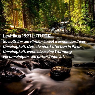 Picture 02 - Levitikus 15:31 LUTH1912 - So sollt ihr die Kinder Israel warnen vor ihrer - Bible Verse Picture