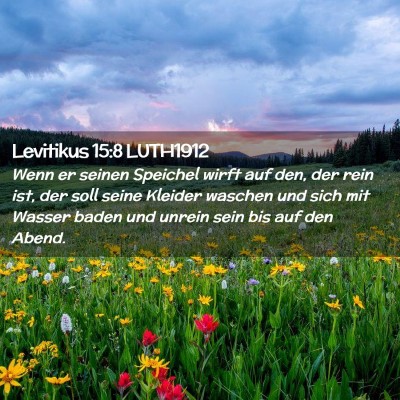 Picture 02 - Levitikus 15:8 LUTH1912 - Wenn er seinen Speichel wirft auf den, der rein - Bible Verse Picture
