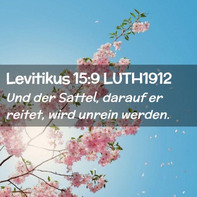Picture 02 - Levitikus 15:9 LUTH1912 - Und der Sattel, darauf er reitet, wird unrein - Bible Verse Picture