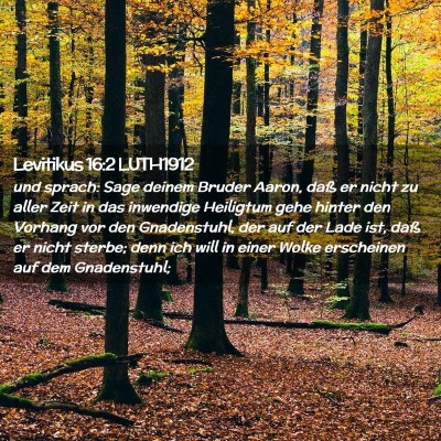 Picture 02 - Levitikus 16:2 LUTH1912 - und sprach: Sage deinem Bruder Aaron, daß er - Bible Verse Picture