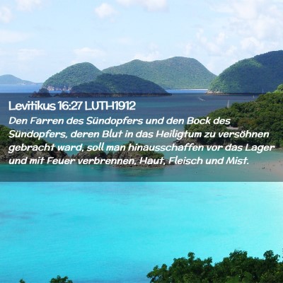Picture 02 - Levitikus 16:27 LUTH1912 - Den Farren des Sündopfers und den Bock des - Bible Verse Picture