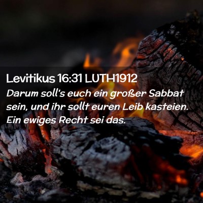 Picture 02 - Levitikus 16:31 LUTH1912 - Darum soll's euch ein großer Sabbat sein, und - Bible Verse Picture