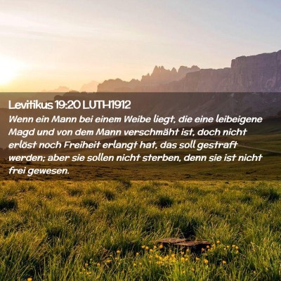 Picture 02 - Levitikus 19:20 LUTH1912 - Wenn ein Mann bei einem Weibe liegt, die eine - Bible Verse Picture