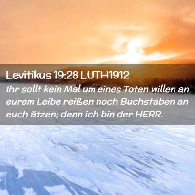 Picture 02 - Levitikus 19:28 LUTH1912 - Ihr sollt kein Mal um eines Toten willen an eurem - Bible Verse Picture