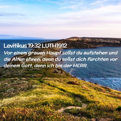 Picture 02 - Levitikus 19:32 LUTH1912 - Vor einem grauen Haupt sollst du aufstehen und - Bible Verse Picture