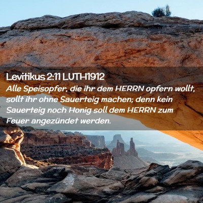 Picture 02 - Levitikus 2:11 LUTH1912 - Alle Speisopfer, die ihr dem HERRN opfern wollt, - Bible Verse Picture