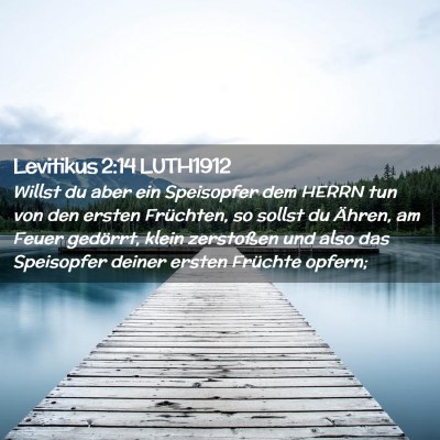 Picture 02 - Levitikus 2:14 LUTH1912 - Willst du aber ein Speisopfer dem HERRN tun von - Bible Verse Picture