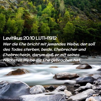 Picture 02 - Levitikus 20:10 LUTH1912 - Wer die Ehe bricht mit jemandes Weibe, der soll - Bible Verse Picture