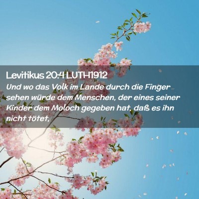 Picture 02 - Levitikus 20:4 LUTH1912 - Und wo das Volk im Lande durch die Finger sehen - Bible Verse Picture