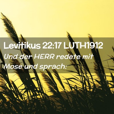 Picture 02 - Levitikus 22:17 LUTH1912 - Und der HERR redete mit Mose und - Bible Verse Picture