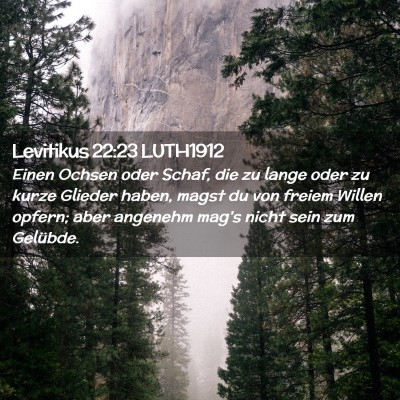Picture 02 - Levitikus 22:23 LUTH1912 - Einen Ochsen oder Schaf, die zu lange oder zu - Bible Verse Picture