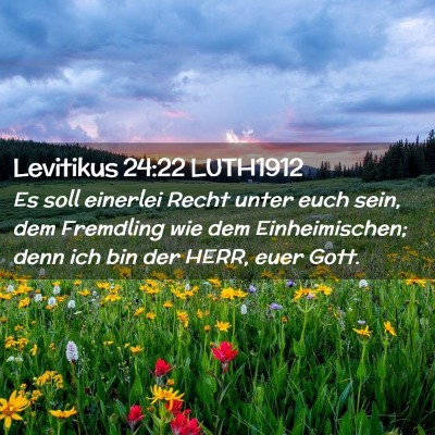 Picture 02 - Levitikus 24:22 LUTH1912 - Es soll einerlei Recht unter euch sein, dem - Bible Verse Picture