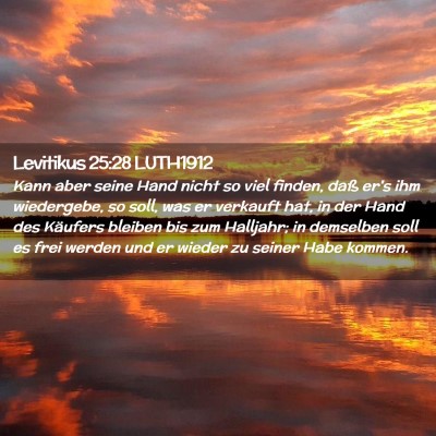 Picture 02 - Levitikus 25:28 LUTH1912 - Kann aber seine Hand nicht so viel finden, daß - Bible Verse Picture