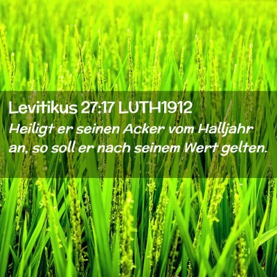 Picture 02 - Levitikus 27:17 LUTH1912 - Heiligt er seinen Acker vom Halljahr an, so soll - Bible Verse Picture