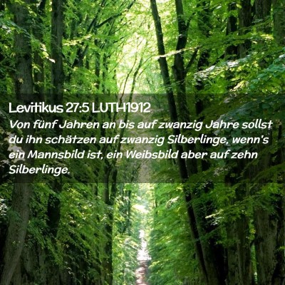 Picture 02 - Levitikus 27:5 LUTH1912 - Von fünf Jahren an bis auf zwanzig Jahre sollst - Bible Verse Picture