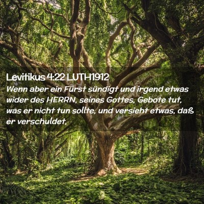 Picture 02 - Levitikus 4:22 LUTH1912 - Wenn aber ein Fürst sündigt und irgend etwas - Bible Verse Picture
