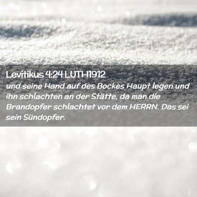 Picture 02 - Levitikus 4:24 LUTH1912 - und seine Hand auf des Bockes Haupt legen und ihn - Bible Verse Picture