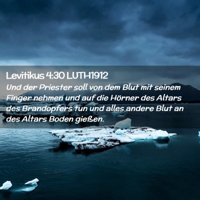 Picture 02 - Levitikus 4:30 LUTH1912 - Und der Priester soll von dem Blut mit seinem - Bible Verse Picture