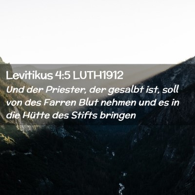 Picture 02 - Levitikus 4:5 LUTH1912 - Und der Priester, der gesalbt ist, soll von des - Bible Verse Picture