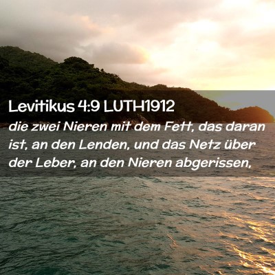 Picture 02 - Levitikus 4:9 LUTH1912 - die zwei Nieren mit dem Fett, das daran ist, an - Bible Verse Picture