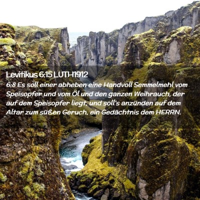 Picture 02 - Levitikus 6:15 LUTH1912 - 6:8 Es soll einer abheben eine Handvoll - Bible Verse Picture