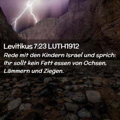 Picture 02 - Levitikus 7:23 LUTH1912 - Rede mit den Kindern Israel und sprich: Ihr sollt - Bible Verse Picture