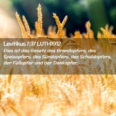 Picture 02 - Levitikus 7:37 LUTH1912 - Dies ist das Gesetz des Brandopfers, des - Bible Verse Picture