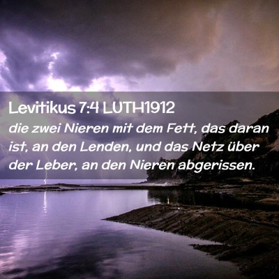Picture 02 - Levitikus 7:4 LUTH1912 - die zwei Nieren mit dem Fett, das daran ist, an - Bible Verse Picture