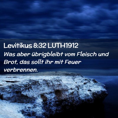 Picture 02 - Levitikus 8:32 LUTH1912 - Was aber übrigbleibt vom Fleisch und Brot, das - Bible Verse Picture