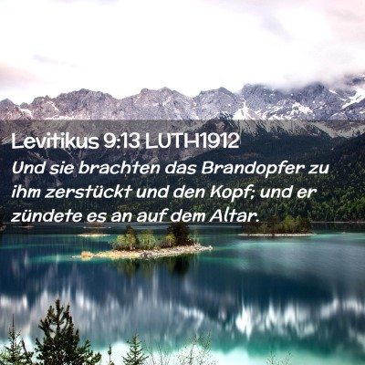 Picture 02 - Levitikus 9:13 LUTH1912 - Und sie brachten das Brandopfer zu ihm zerstückt - Bible Verse Picture