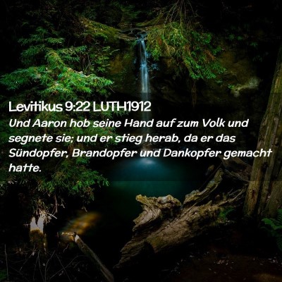 Picture 02 - Levitikus 9:22 LUTH1912 - Und Aaron hob seine Hand auf zum Volk und segnete - Bible Verse Picture