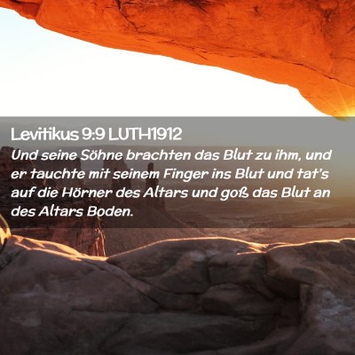 Picture 02 - Levitikus 9:9 LUTH1912 - Und seine Söhne brachten das Blut zu ihm, und er - Bible Verse Picture