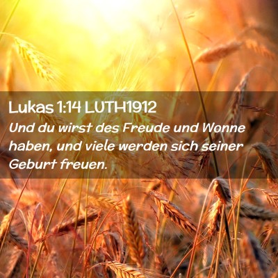 Picture 02 - Lukas 1:14 LUTH1912 - Und du wirst des Freude und Wonne haben, und - Bible Verse Picture