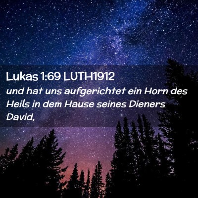 Picture 02 - Lukas 1:69 LUTH1912 - und hat uns aufgerichtet ein Horn des Heils in - Bible Verse Picture