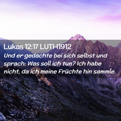 Picture 02 - Lukas 12:17 LUTH1912 - Und er gedachte bei sich selbst und sprach: Was - Bible Verse Picture