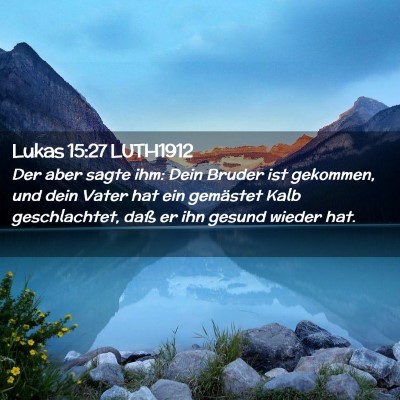 Picture 02 - Lukas 15:27 LUTH1912 - Der aber sagte ihm: Dein Bruder ist gekommen, und - Bible Verse Picture