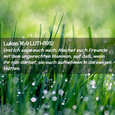 Picture 02 - Lukas 16:9 LUTH1912 - Und ich sage euch auch: Machet euch Freunde mit - Bible Verse Picture