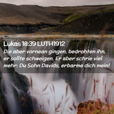 Picture 02 - Lukas 18:39 LUTH1912 - Die aber vornean gingen, bedrohten ihn, er sollte - Bible Verse Picture