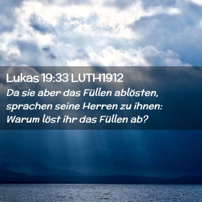 Picture 02 - Lukas 19:33 LUTH1912 - Da sie aber das Füllen ablösten, sprachen seine - Bible Verse Picture