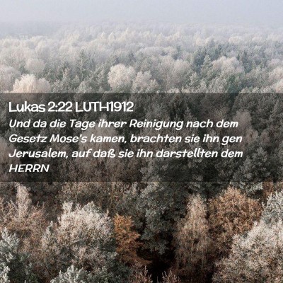 Picture 02 - Lukas 2:22 LUTH1912 - Und da die Tage ihrer Reinigung nach dem Gesetz - Bible Verse Picture