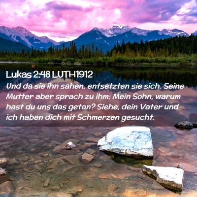 Picture 02 - Lukas 2:48 LUTH1912 - Und da sie ihn sahen, entsetzten sie sich. Seine - Bible Verse Picture