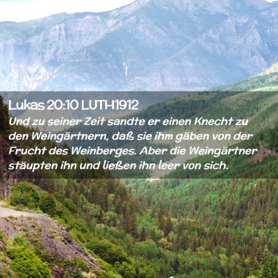 Picture 02 - Lukas 20:10 LUTH1912 - Und zu seiner Zeit sandte er einen Knecht zu den - Bible Verse Picture
