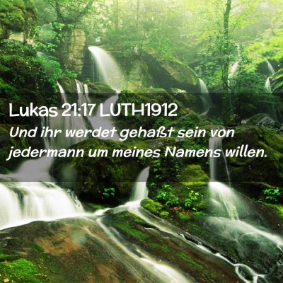 Picture 02 - Lukas 21:17 LUTH1912 - Und ihr werdet gehaßt sein von jedermann um - Bible Verse Picture