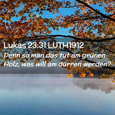 Picture 02 - Lukas 23:31 LUTH1912 - Denn so man das tut am grünen Holz, was will am - Bible Verse Picture