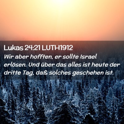 Picture 02 - Lukas 24:21 LUTH1912 - Wir aber hofften, er sollte Israel erlösen. Und - Bible Verse Picture